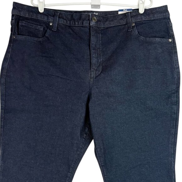 NWT Terra & Sky Women's High Rise Straight Stretch Blue Denim Jeans Size Plus 22 - Picture 3 of 11